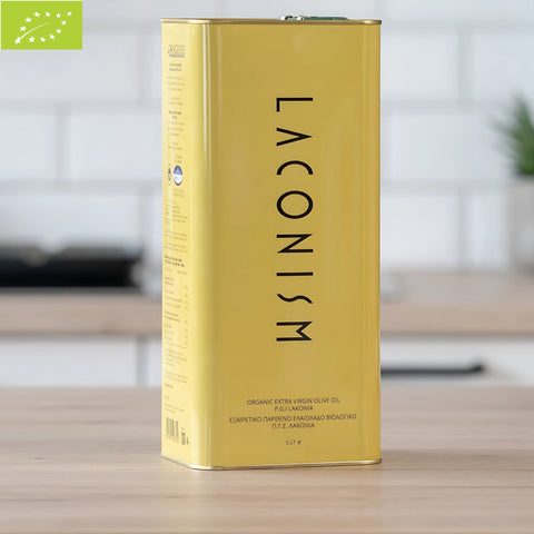 Bio natives Olivenöl extra Laconism 5L Kanister von Origenes, griechisches Olivenöl – GReat Taste – Vorderansicht 2