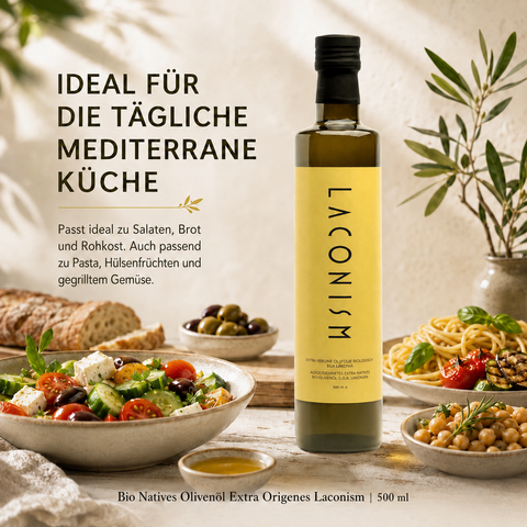 Bio Natives Olivenöl Extra Origenes Laconism 500 ml – aus Lakonien, Griechenland