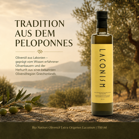 Bio Natives Olivenöl Extra Origenes Laconism 500 ml – aus Lakonien, Griechenland